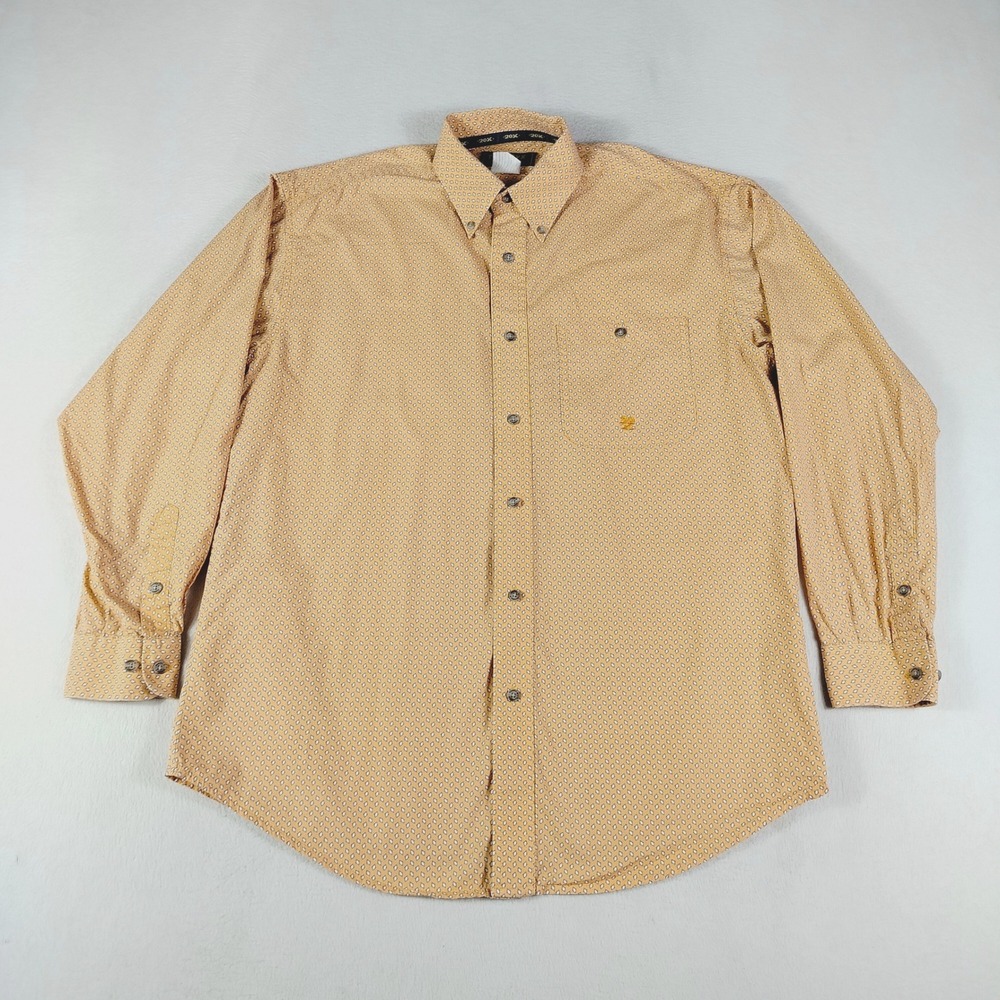 Wrangler TwentyX Men's XL Long Sleeve‎ Button Down Shirt Western Diamond Pattern